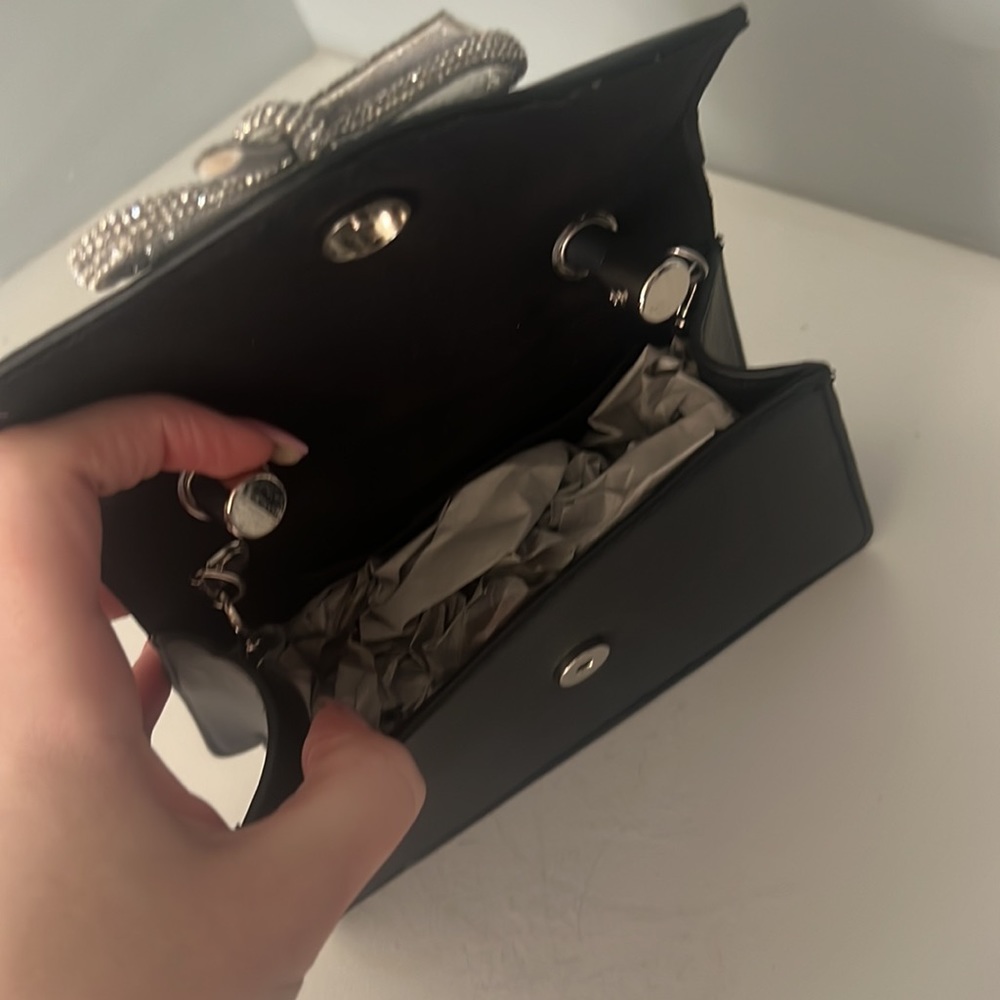 Black Rhinestone Bow Purse mini Bag - Picture 6 of 6